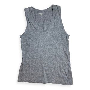 Madewell Grey V-neck Pocket Tank Top